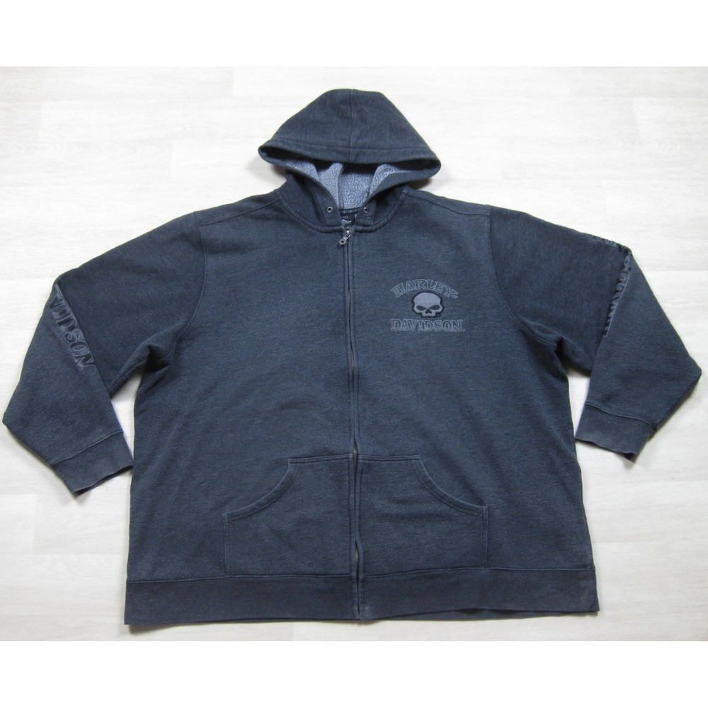 Harley-Davidson Full Zip Hoodie Sweatshirt Mens (4XL) Motorcycles Willie G Skull